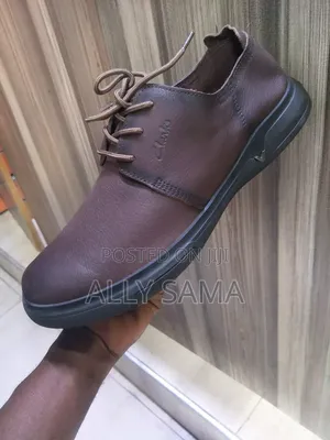 Mens Clarks Moccasins Coffee Material Leather