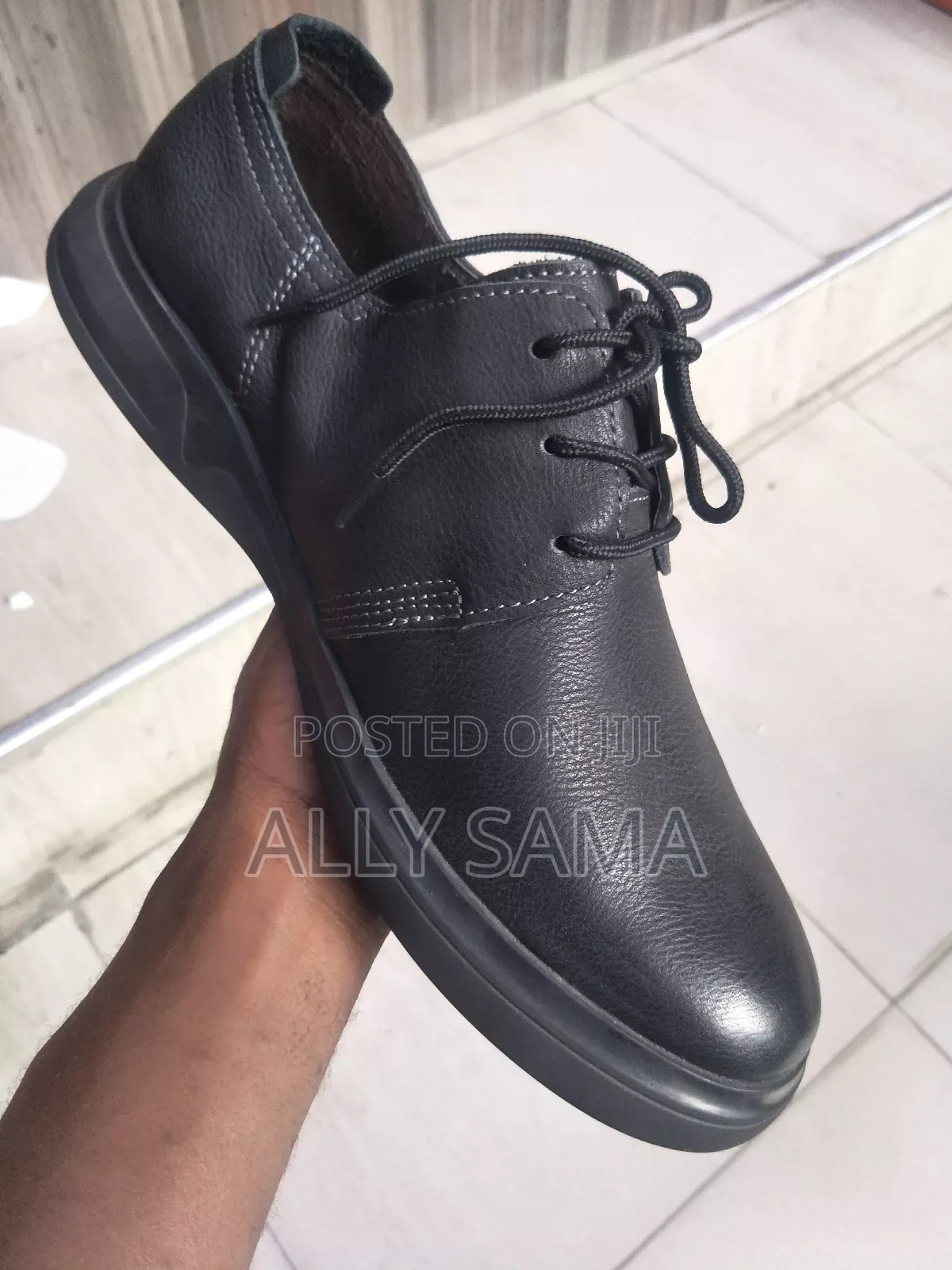 Mens Moccasins Black Material Leather