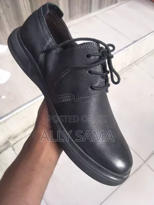 Mens Moccasins Black Material Leather