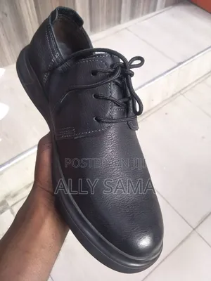 Mens Moccasins Black Material Leather
