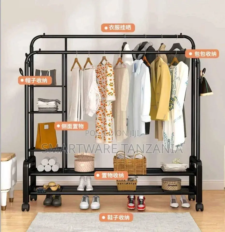 Metal Drying Clothes Rack Standing Household Clothes Shelf
