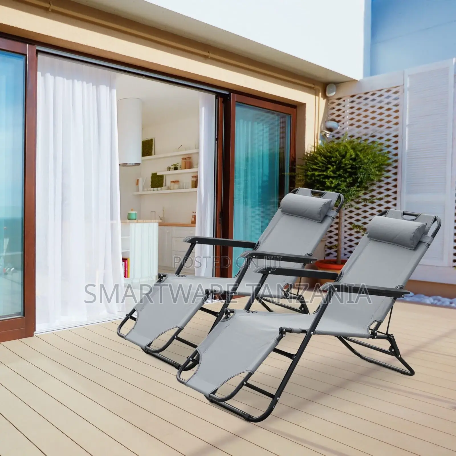 Folding Camping Chair Reclining Chair With Pillow For Indoor