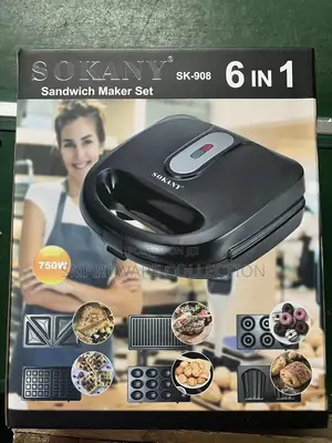Photo - 6-in-1 Sandwich Maker, Waffle Iron, Grill, Doughnut Maker