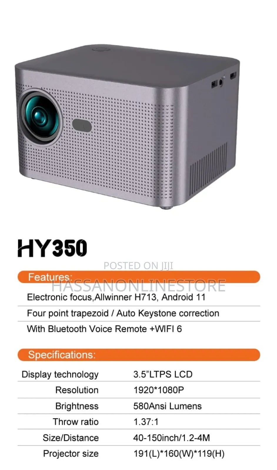 Android Smart Projector HY350