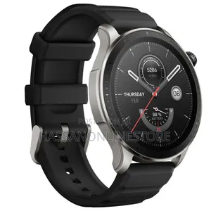 Amazfit GTR4 Smart Watch Silver Case Black Belt