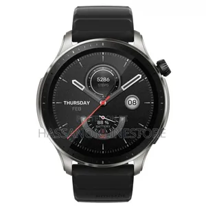 Amazfit GTR4 Smart Watch Silver Case Black Belt