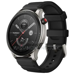 Amazfit GTR4 Smart Watch Silver Case Black Belt