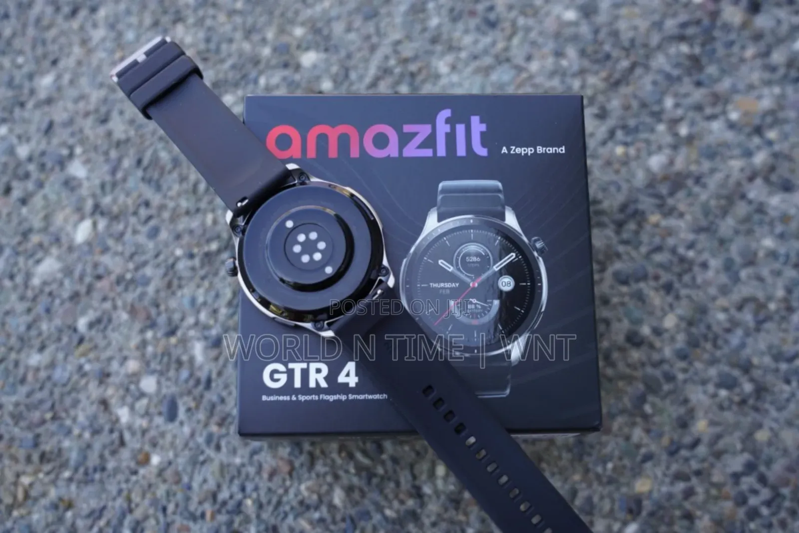Amazfit GTR4 Smart Watch Silver Case Black Belt