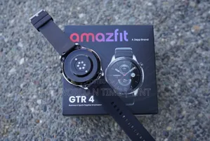 Amazfit GTR4 Smart Watch Silver Case Black Belt