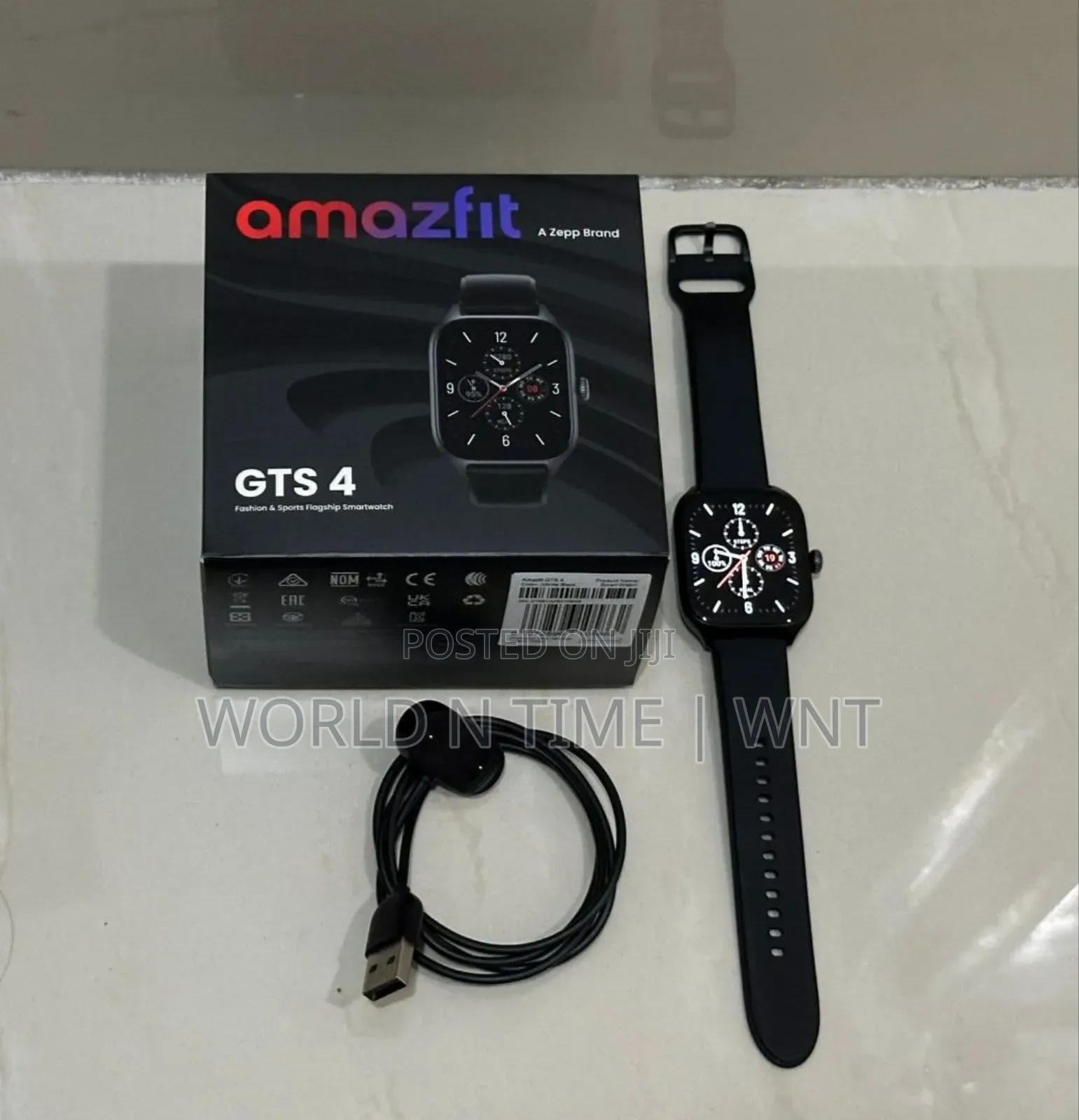 Amazfit GTS4 Smart Watch Black Case Black Belt