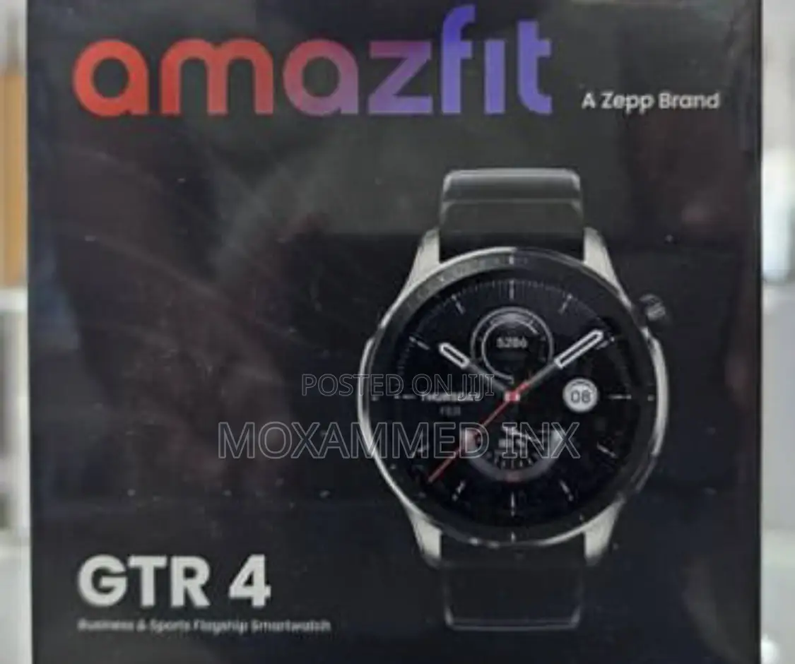 Amazfit GTR4 Smart Watch Silver Case Black Belt
