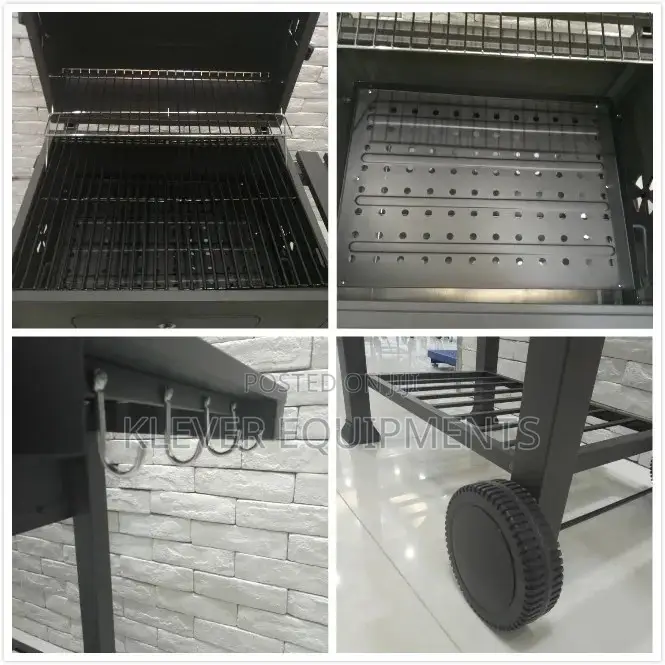 Charcoal BBQ Grill With Side Table