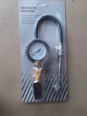 Tire Pressure Gauge Gold Tone