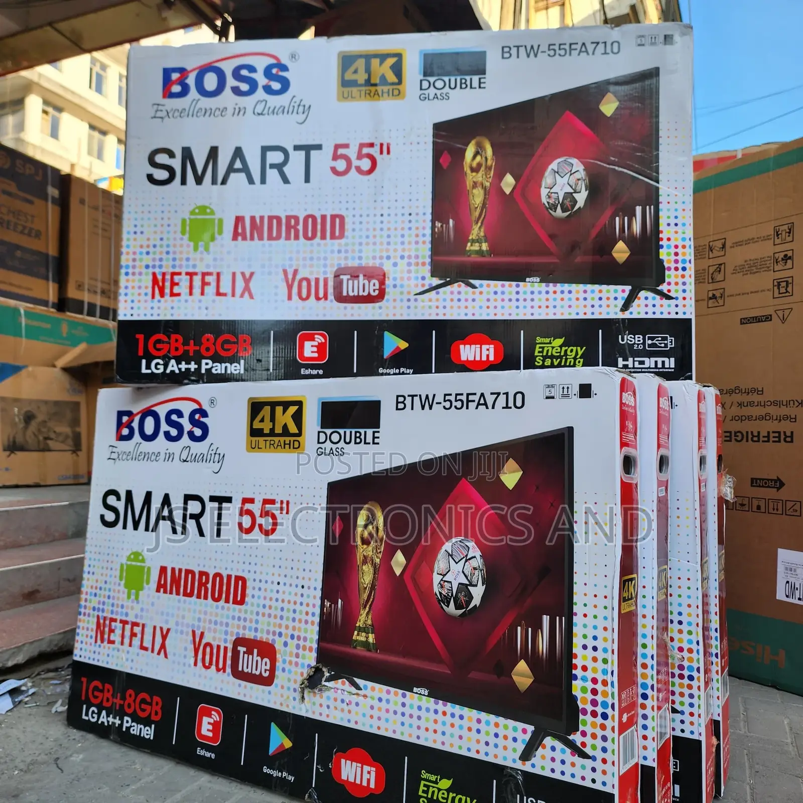 Boss Inch 55 Smart Tv 4k Ulta Double Glass High Quality