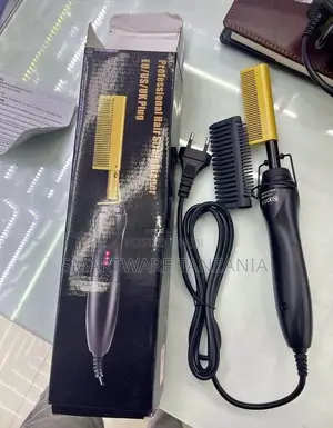 Hot Comb Hair Straightener, Ceramic Comb Iron Heated Brush