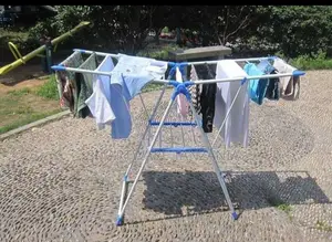 Cloth Drying Stand Rack for Clothes Having Slots for Hanger