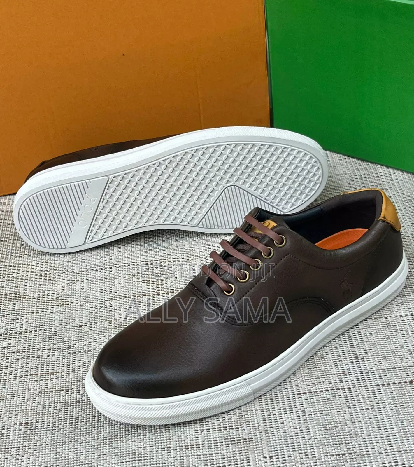 Mens Sneakers Brand Polo Material Leather