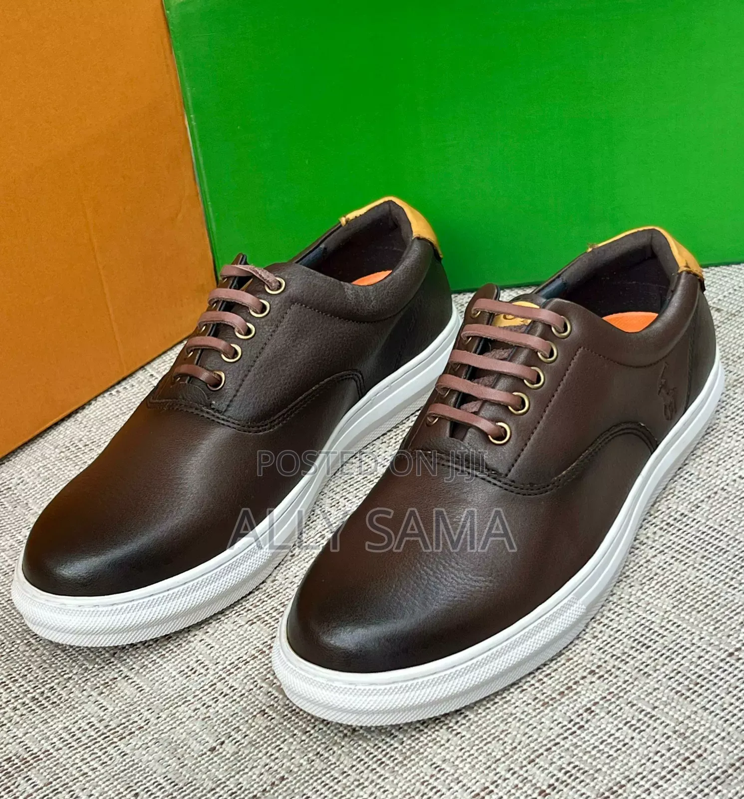 Mens Sneakers Brand Polo Material Leather