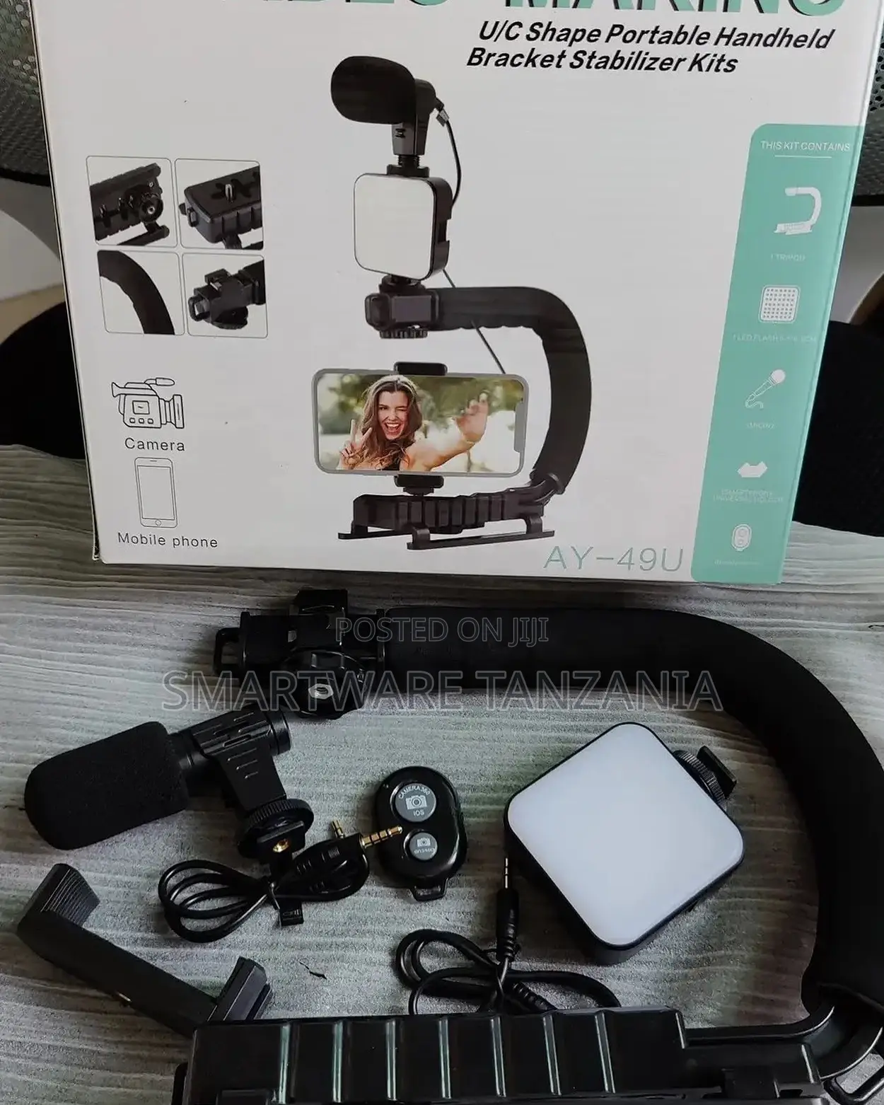Vlogging Kit With Light And Microphone Pistol Grip Tripod