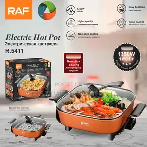 Multi-function 6L Electric Hot Pot/With Glass Lid Frying Pan