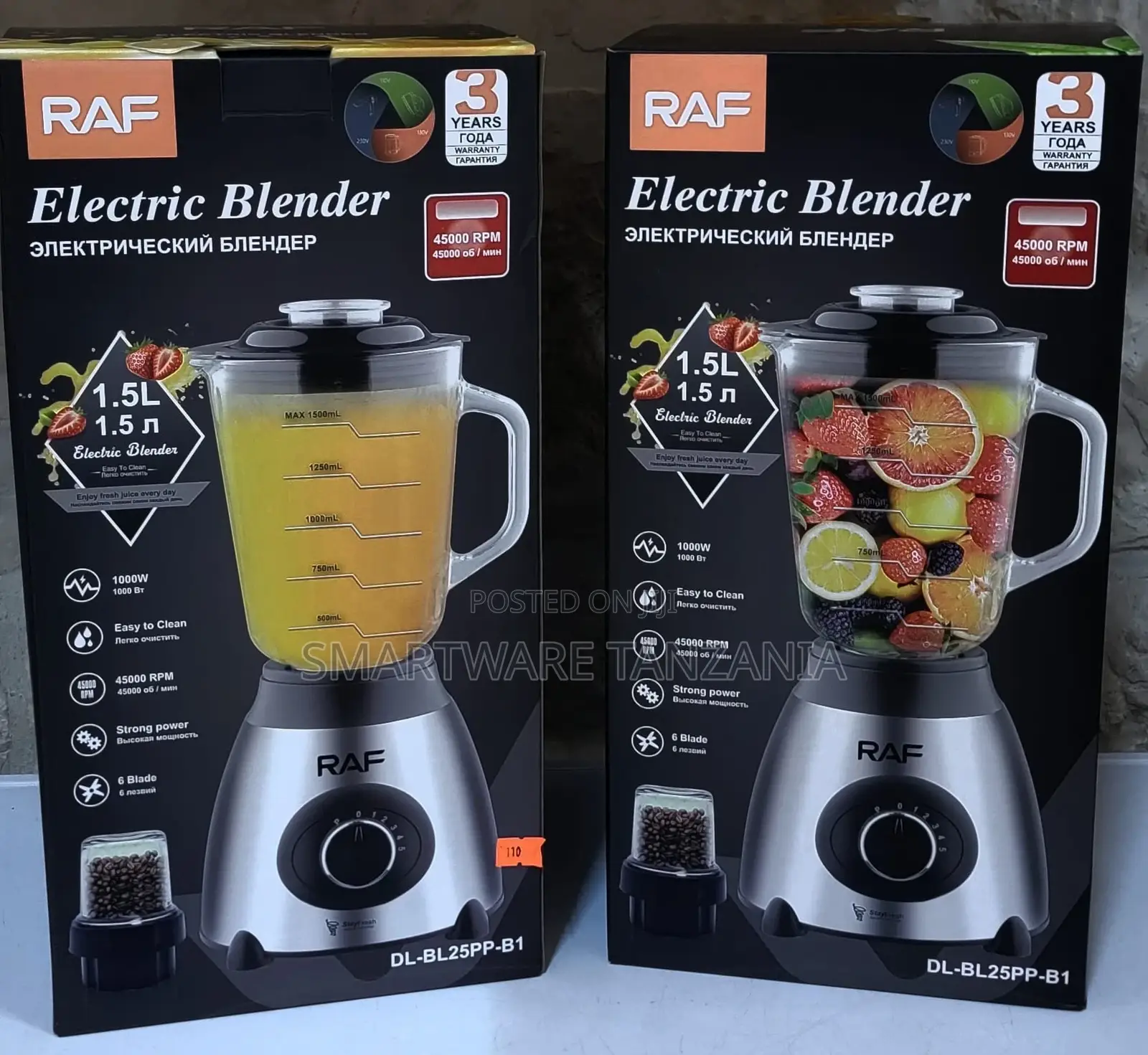 Juice Blender 2 In 1 Glass 1.5l- Silver
