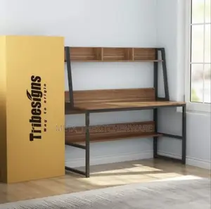 Wooden Computer Study Table 2 Tier With Bookshelf Storage