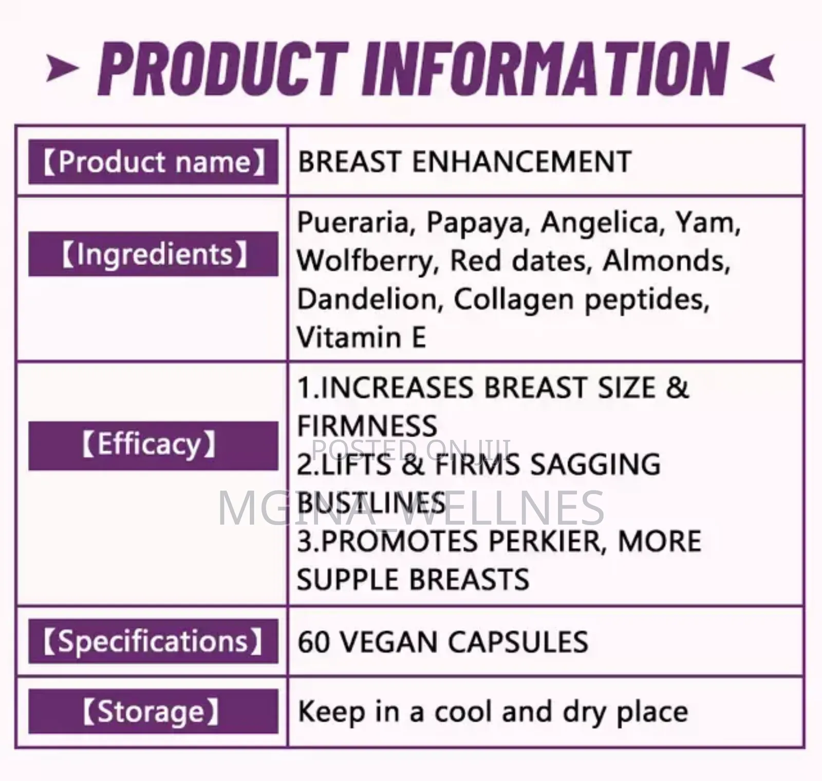 Breast Enlargement Lifting Capsule (Simamisha Maziwa)