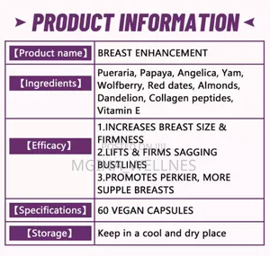 Breast Enlargement Lifting Capsule (Simamisha Maziwa)