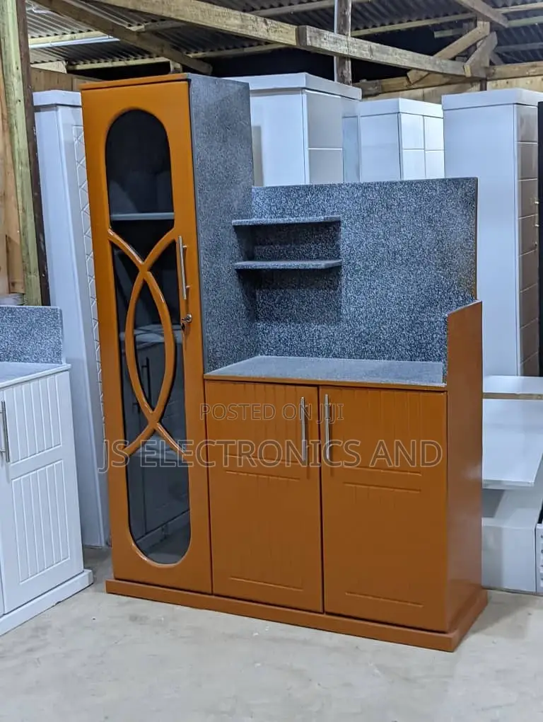Trapezoid TV Showcase Morden Qhite Color Futi 6 Urefu