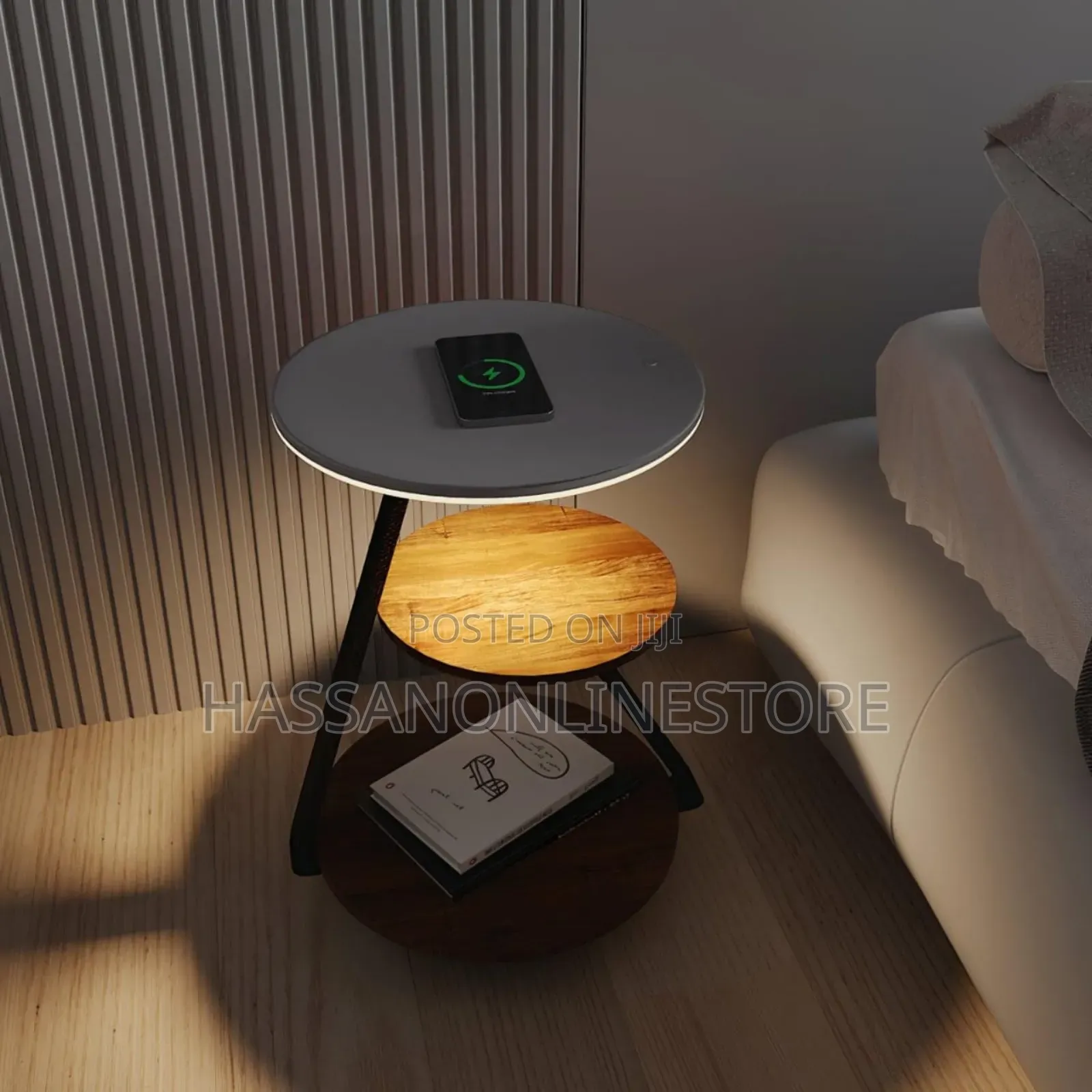Solid Wood Coffee Table With Light