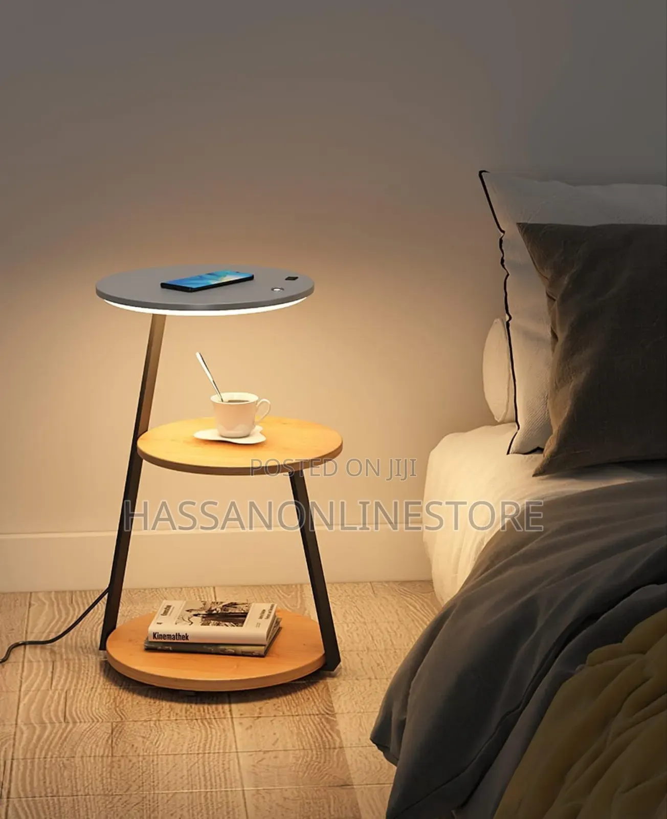 Solid Wood Coffee Table With Light