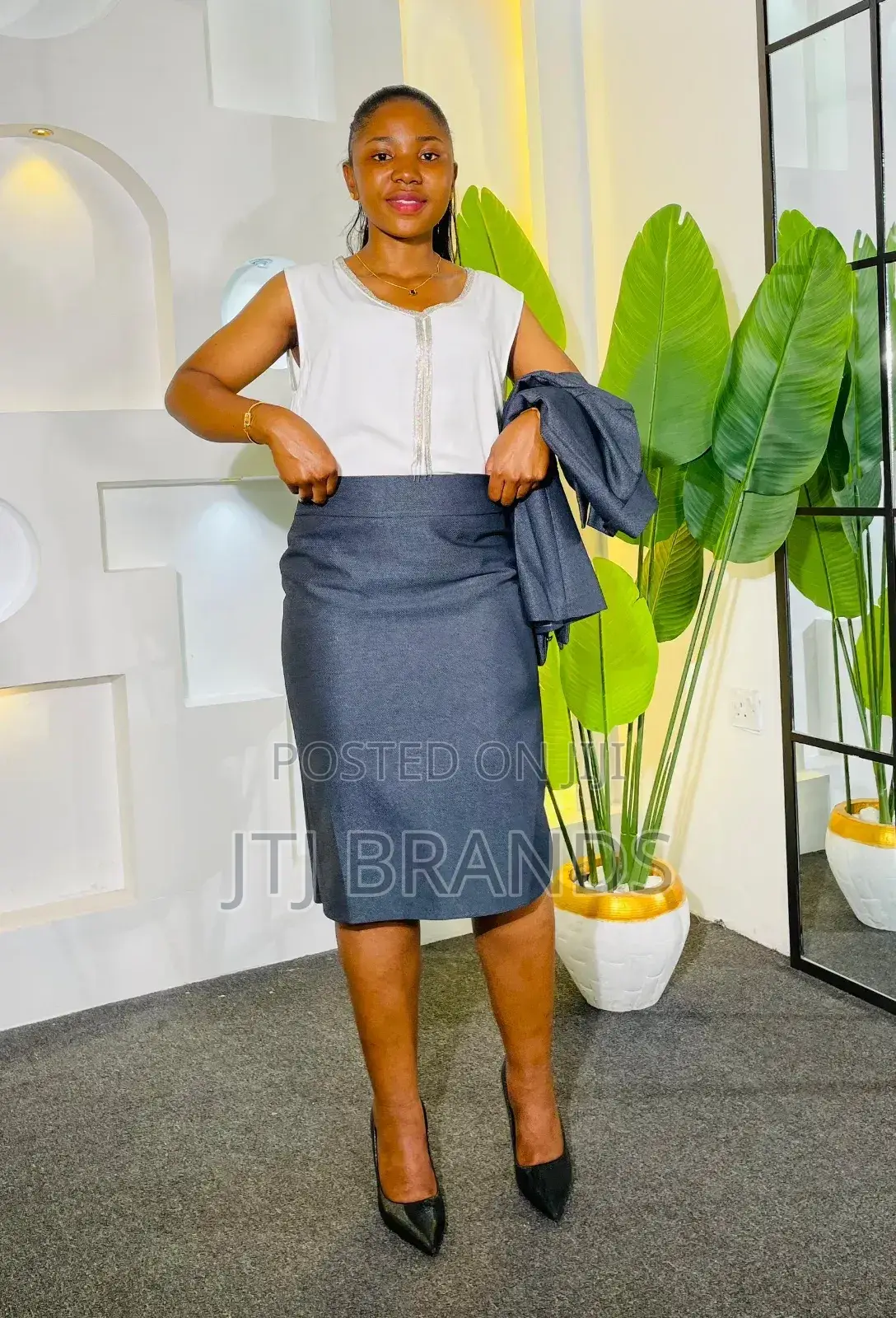 4 Button Skirt Suit