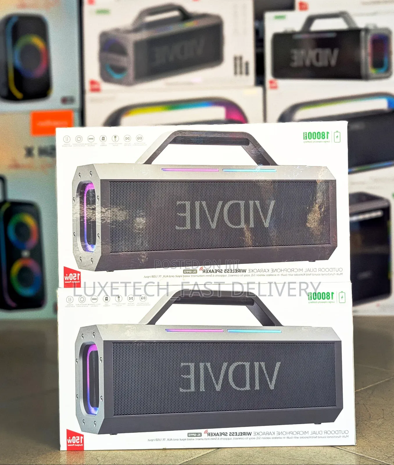 Vidvie Wireless Portable Karaoke Speaker 2 Mics 150w