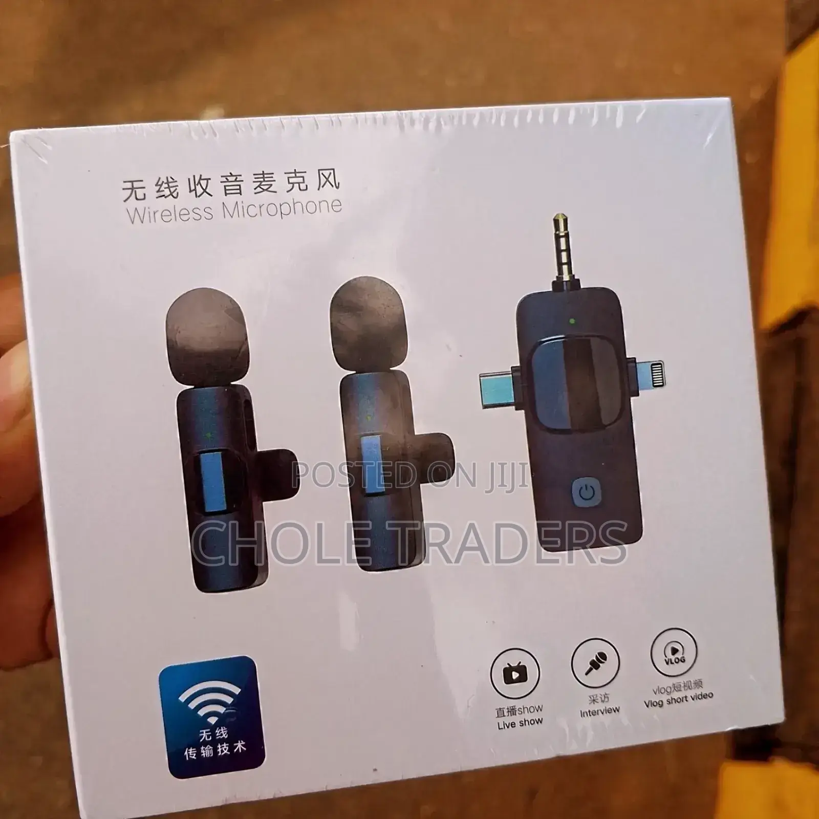 Wireless Dual Microphone With 3pins (iPhone, Type-C,Aux Pin)