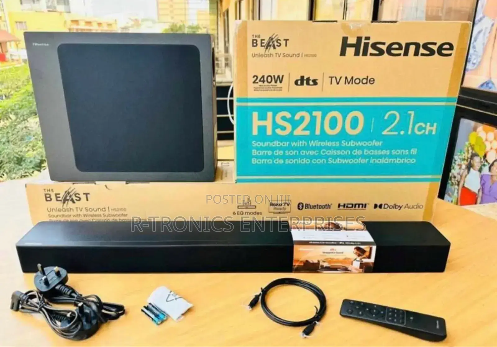 Hisense 2.1ch 240w Soundbar With Wireless Subwoofer(Hs2100)