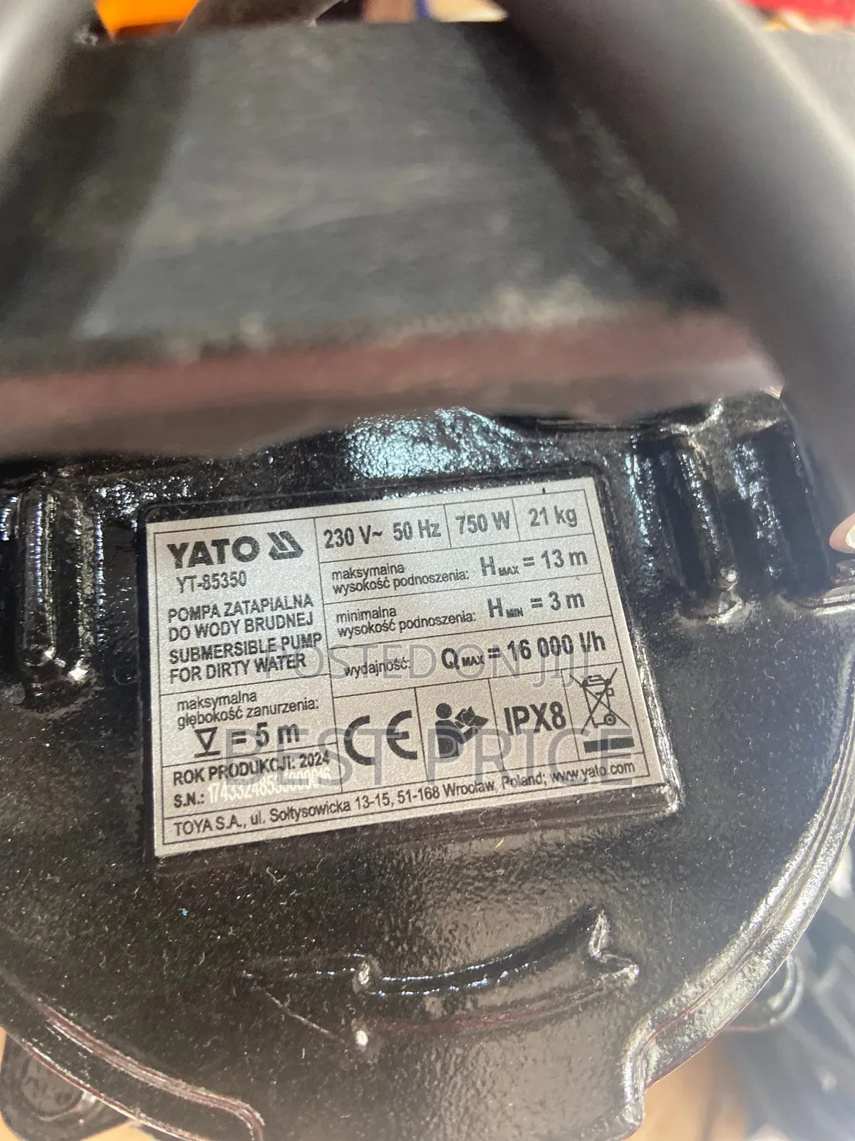 Yato Submersible Pumb for Dirty Water