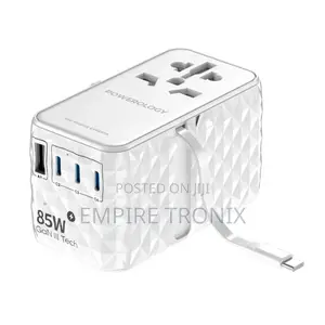 Powerology Universal Gan 85W Super Charger Type-C Cable