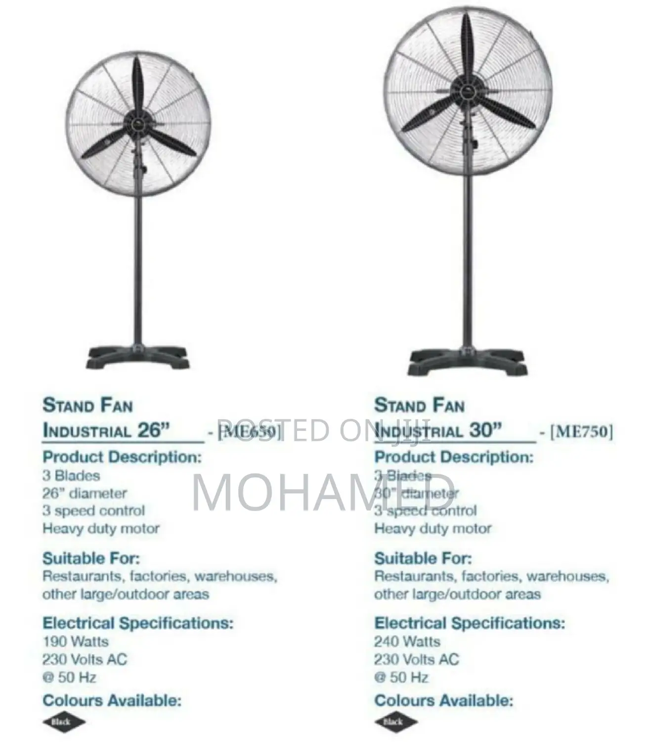 Dolphin Industrial Fan/Feni 26 30 Size