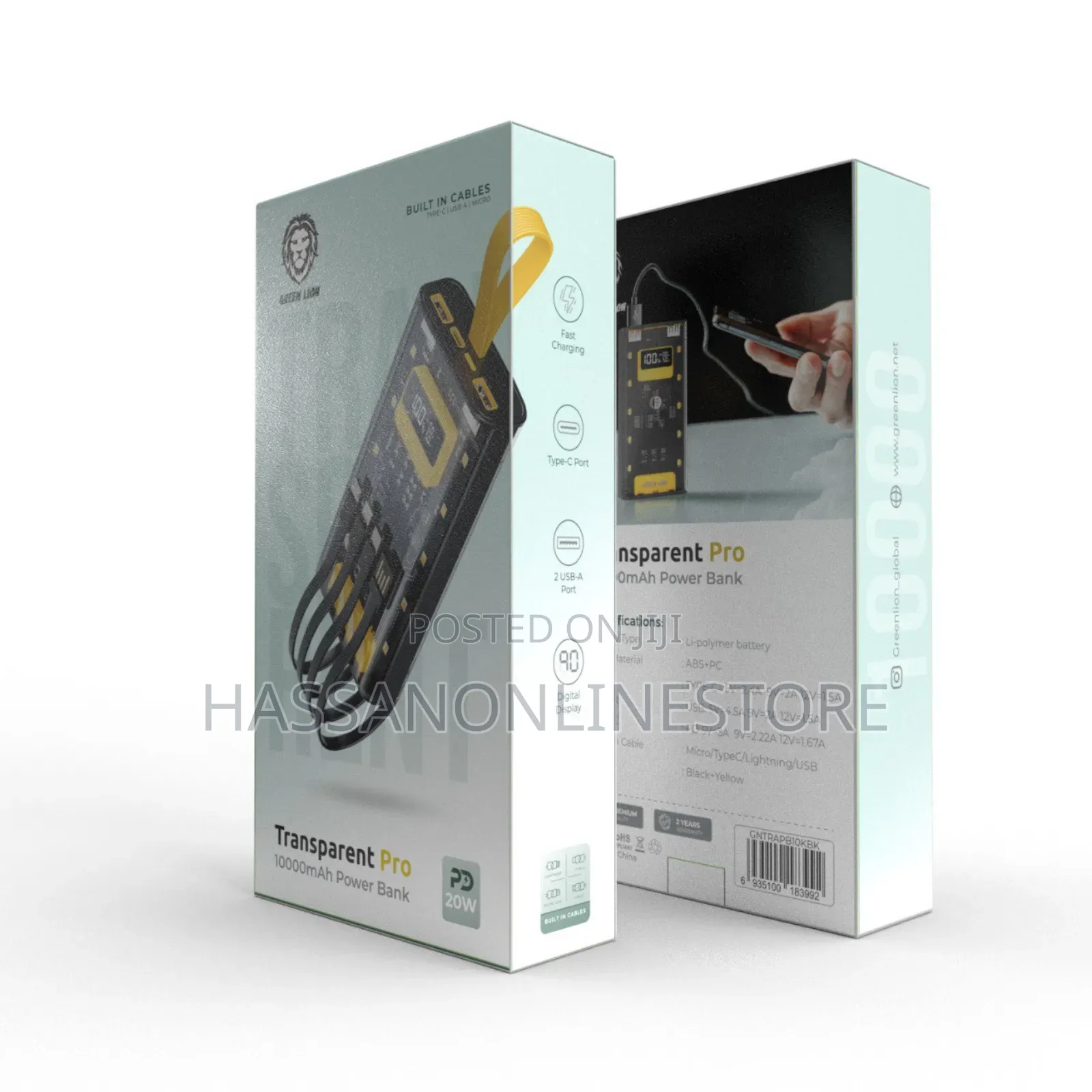 Green Lion Transparent Pro 10000mah Power Bank