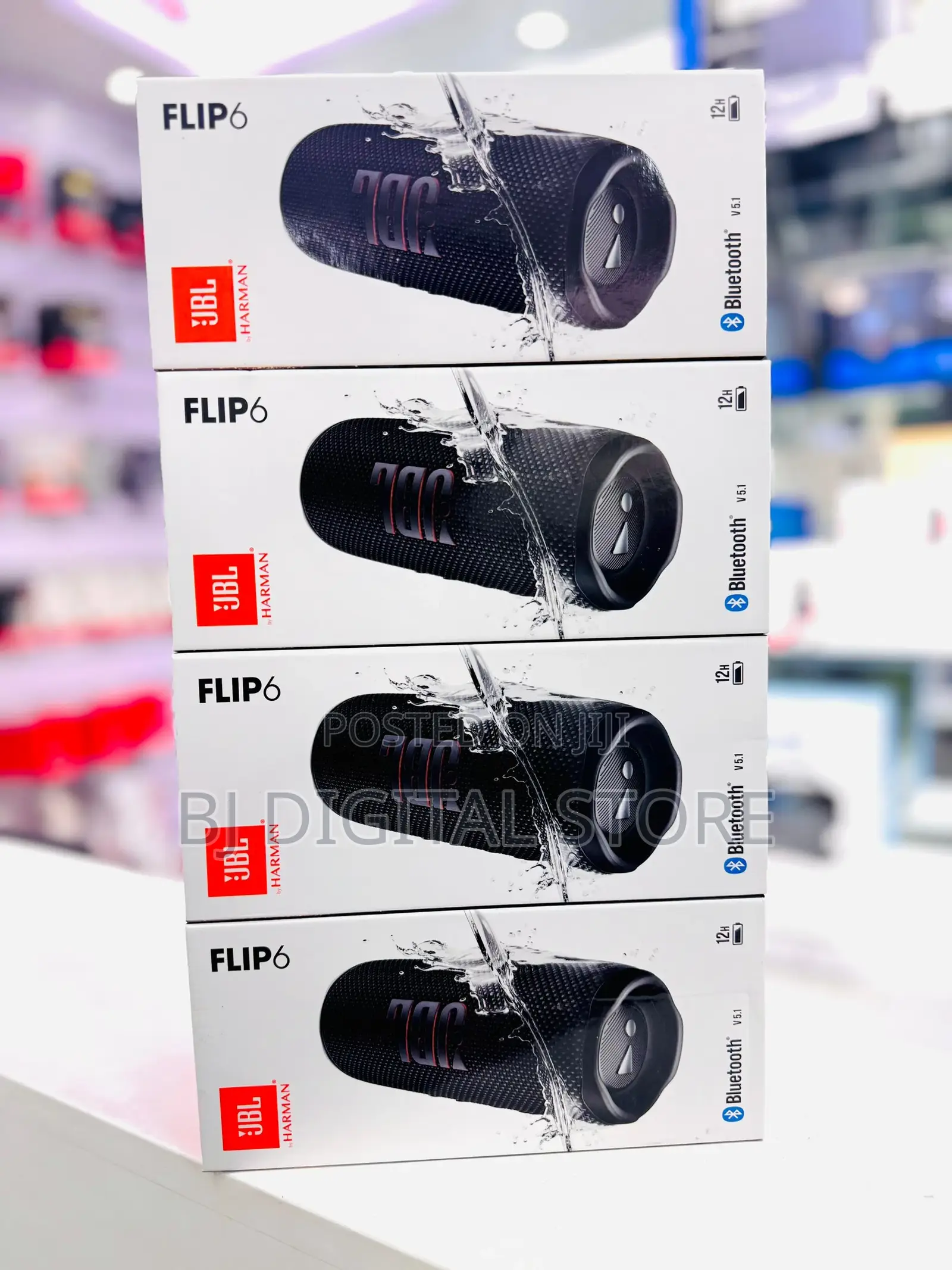 JBL Flip 6 Portable Waterproof Bluetooth Speaker (Black)