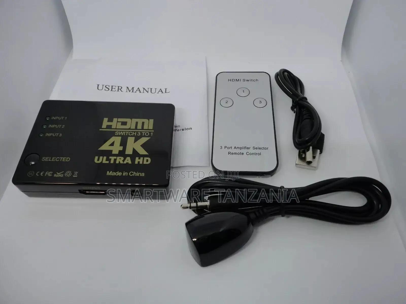 HDMI 3 Ports To 1 Switch Hub Ultra HD Remote Control