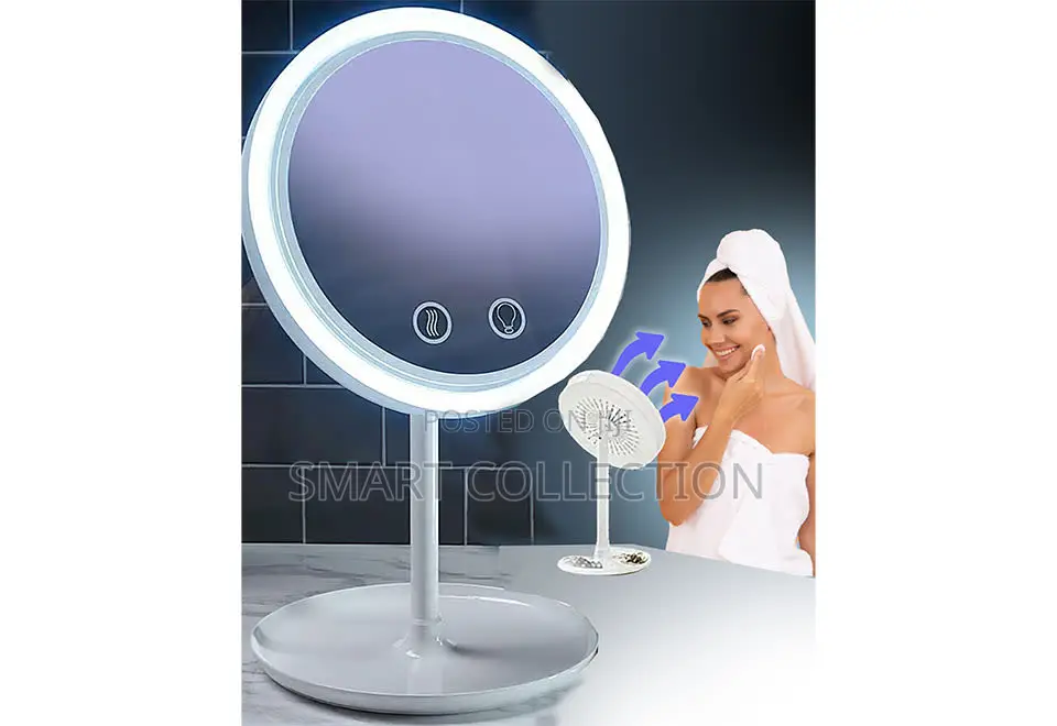Make Up Mirror With Light And Cooling Fan