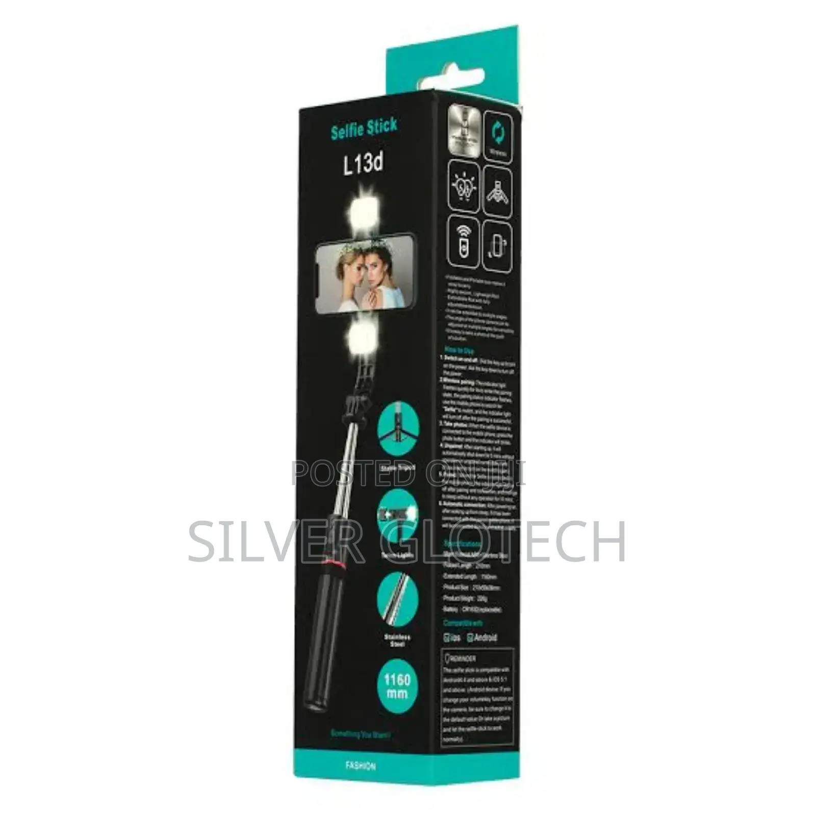 Selfie Stick With Remotely Twins Lights ,Bluetooth