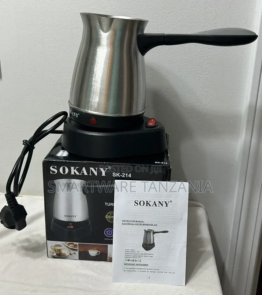 Sokany Turkish Coffee Maker Stainless Steel 5 Cups - 600 W