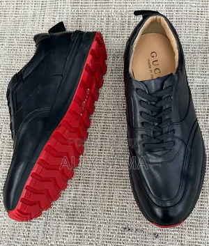 Mens Sneakers Gucci Full Black Material Leather Original