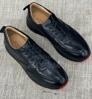 Mens Sneakers Gucci Full Black Material Leather Original