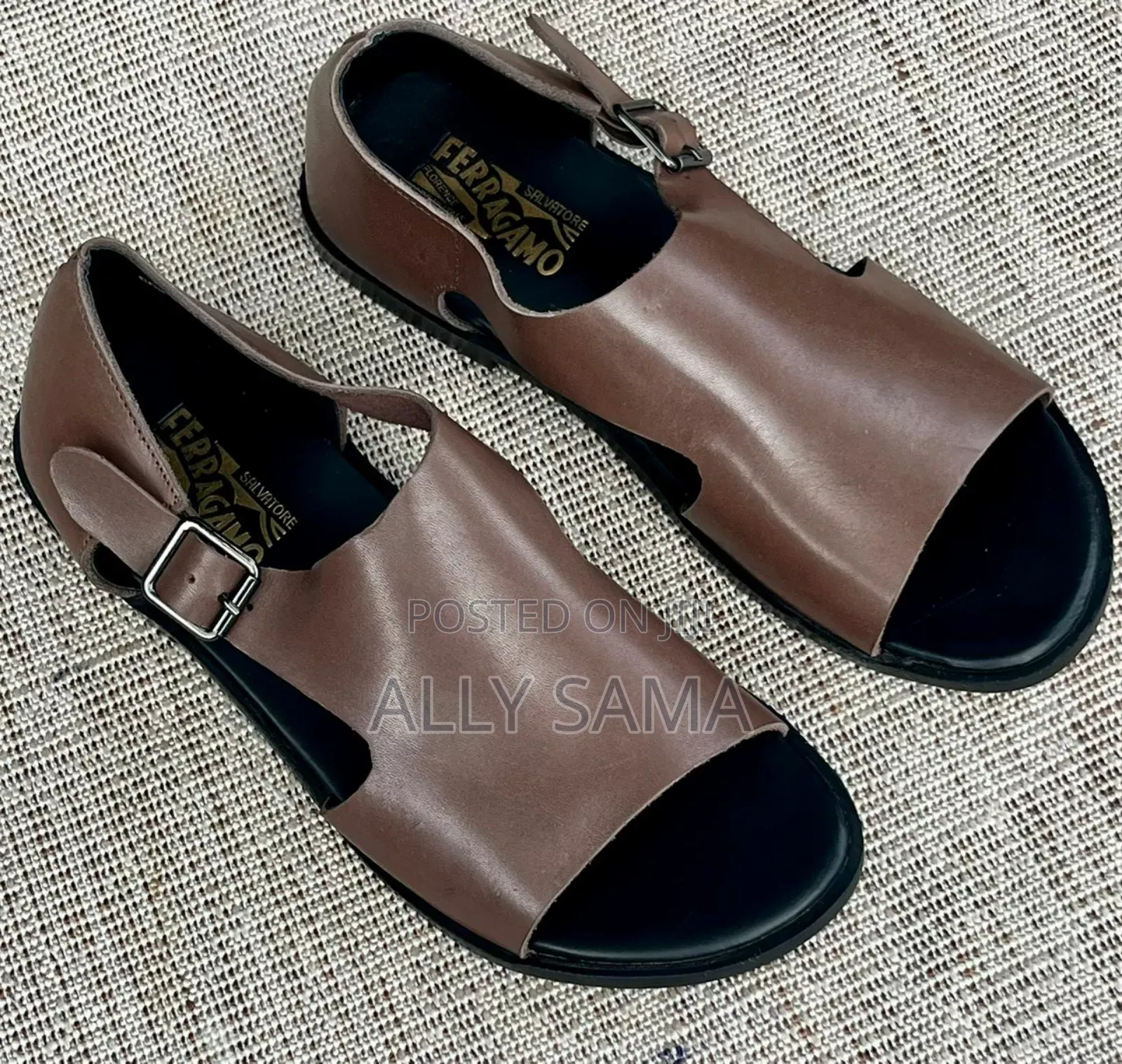 Mens Mocca Sandals Original Material Leather