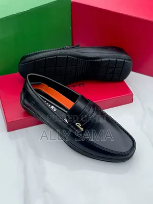 Mens Loafers Black Material Leather Original