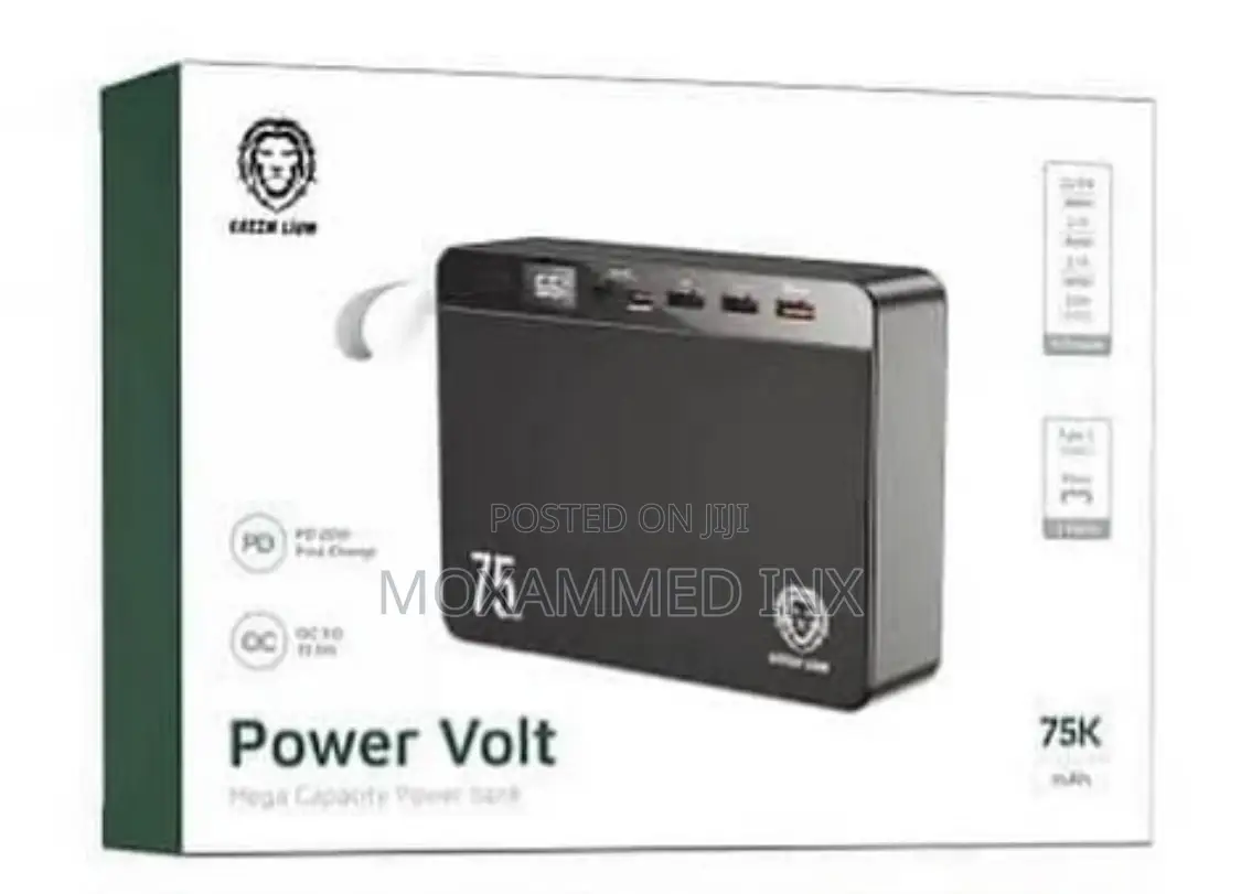 Greenlion GNPRVLTPB75BK Power Volt Mega Capacity 75000mah