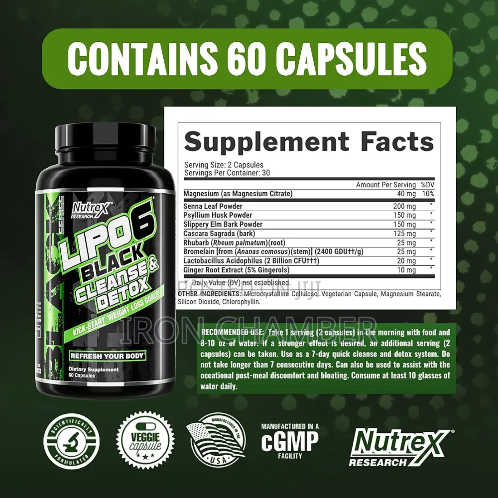 Lipo6 Black Cleanse and Detox (60 Capsules).